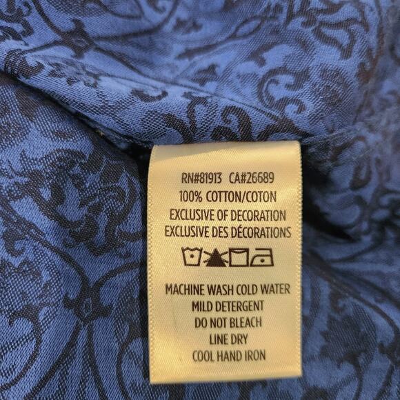 Robert Graham Mens Blue Paisley Floral Button Up Dress Shirt Size 3XLT Preppy - Picture 6 of 11